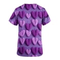 thumbnail image 4 of VKOYWKM Valentines Day Shirts for Women Scrub Tops Cute Heart Print V Neck Nurse Uniforms Short Sleeve Loose Fit Valentine Working Uniform with Pockets, 4 of 5