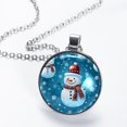 thumbnail image 2 of Snowman Glass Design Circular Pendant Necklace - Stylish Necklaces for Women, 2 of 5