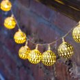 thumbnail image 4 of Guirnalda de luces marroquíes con enchufe dorado, 20 luces LED tipo globo para bodas, decoración del hogar, aula, cumpleaños, Navidad, interiores y exteriores, orbes de metal, 8 funciones, 1, 4 of 5