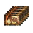 thumbnail image 4 of MKHERT Patchwork African Elephant Grunge Galaxy Vintage Print Placemats Table Mats for Dining Room Kitchen Table Decoration 12x18 inch,Set of 6, 4 of 4