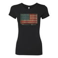thumbnail image 2 of Wild Bobby, American Game Flag Baseball Bat Ball, Sports, Women Slim Fit Junior Tee, Black, Small, 2 of 3