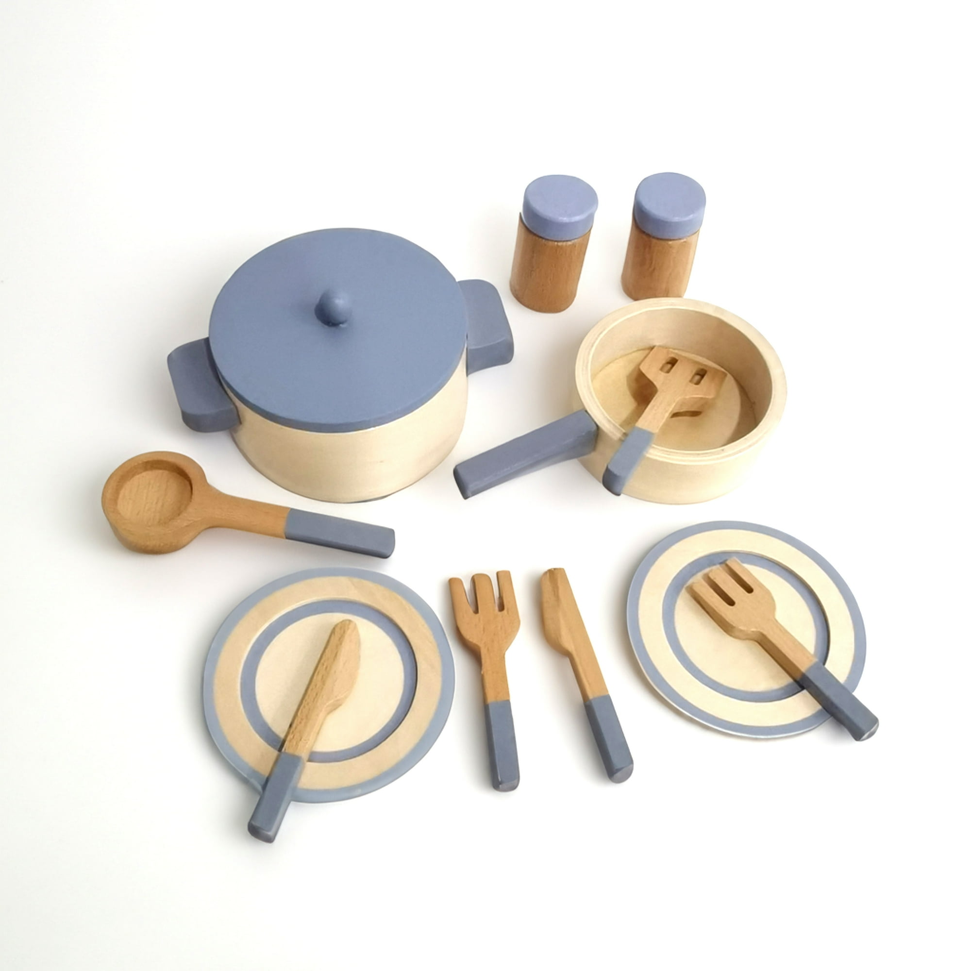 Wooden Toddler Kitchen Toys Toddler Cooking Set,Kids Play