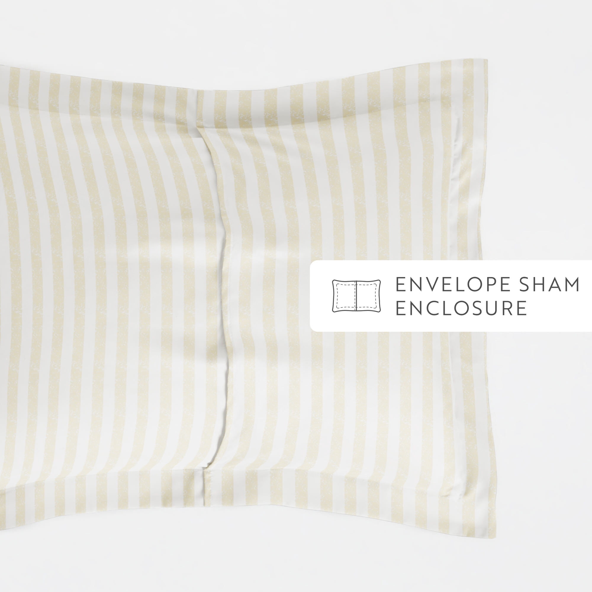 Noble Linens Ivory Puffed Rugged Stripes 3-Piece Duvet Cover Set, Full/Queen