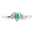 thumbnail image 5 of 14K White Gold Ring Band Themed (05) May Emerald Green, Size 9, 5 of 5