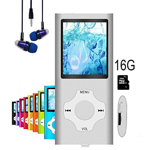 MP4 Player Voice Record MP3 Player Hotechs MP3 Music Player with 16GB Memory SD Card Slim Classic Digital LCD 1.82 Screen Mini USB Port with FM Radio 