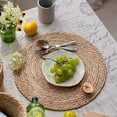 thumbnail image 3 of SPOKKI 8Pcs 12inch Woven Placemats Round, Natural Water Hyacinth Weave Placemat for Dining Table, Large Handmade Woven Placemats Heat Resistant Non-Slip, 3 of 7