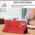 thumbnail image 3 of For Moto E20/E30/E40 Wallet Phone Case Durable PU Leather Flip Cover-Red, 3 of 3