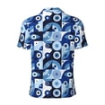 thumbnail image 3 of Vsdgher Evil Eye Print Men's Short Sleeve Stretch Polo Shirt, Moisture-Wicking Performance Polo Shirt, 3 of 8