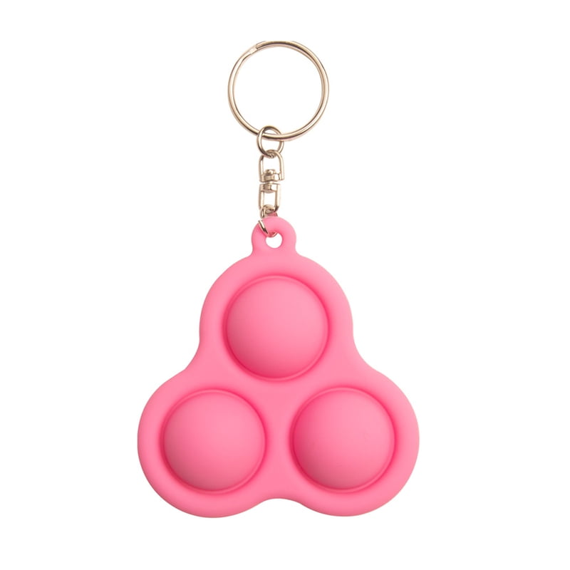 Houkiper Silicone Key Chain Fidget Dimple Toy Triangle Relief Key Chain