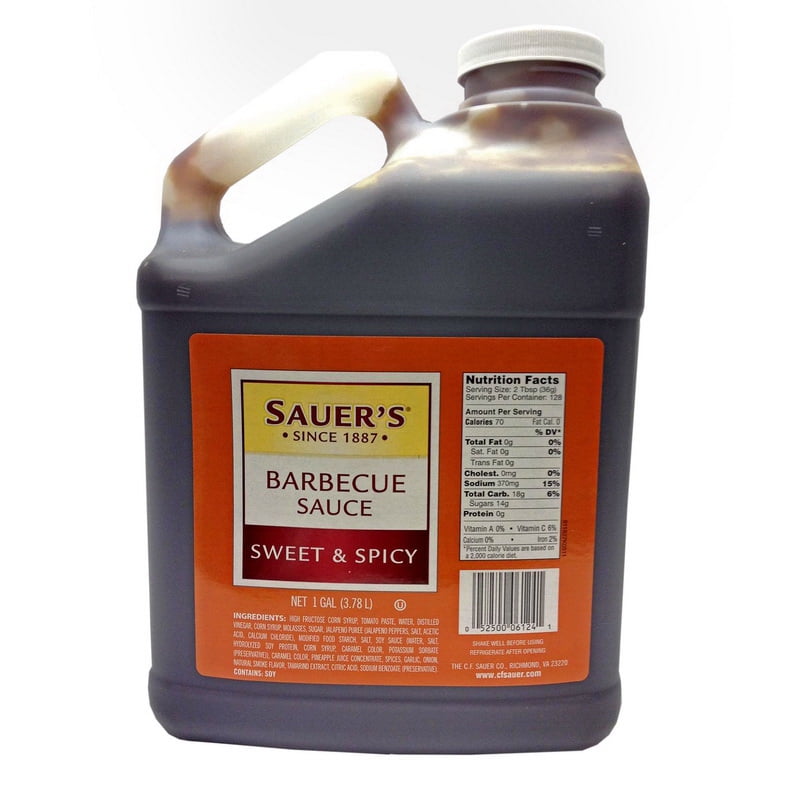 (Price/Case)Sauer Sweet & Spicy Barbecue Sauce 1 Gallon 4 Per Case