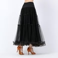 thumbnail image 3 of de salón para mujer, ropa , vestido de traje para mujer, larga escalonada clásica latina para adultos , negro Sunnimix vestido de baile latino, 3 of 8
