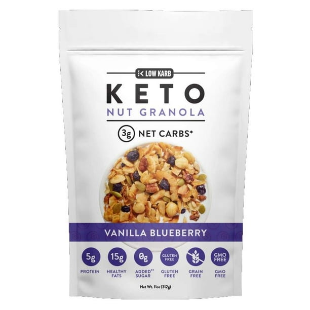 Low Karb Keto Nut Granola Vanilla Blueberry