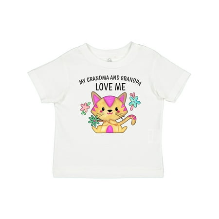 

Inktastic My Grandma and Grandpa Love Me with Cute Kitten and Flowers Gift Baby Boy or Baby Girl T-Shirt