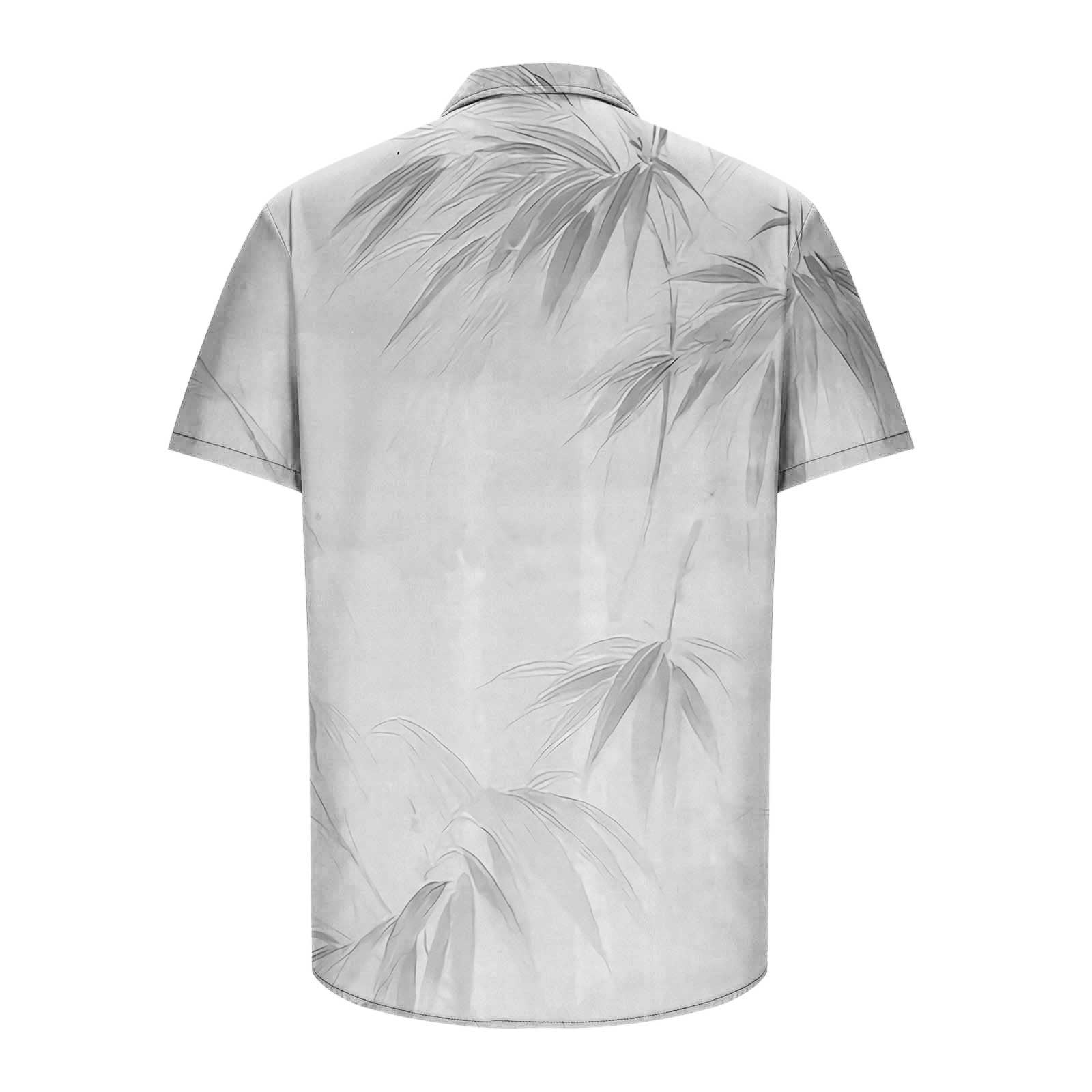 OKBOP Mens Button Up Shirts,Summer Crew Neck Beach Golf Button Up Hawaiian  Short Sleeve Casual T-shirt with Pocket Fathers Day Gift Clearance Green  XXXXL(16) 
