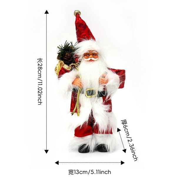 Colgante de árbol de Navidad de Papá Noel de pie, regalo de Navidad, adorno de muñeca para fiesta de Navidad