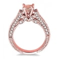 thumbnail image 3 of Antique milgrain 1.5 carat Princess cut Morganite and Diamond Engagement Ring 14k Rose Gold morganite & diamond engagement ring, 3 of 3
