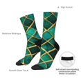 thumbnail image 4 of Hirioo Green Mosaic Glass Pattern Adult Middle Tube Socks Breathable Sock Non-Pilling,Contrasting Color Design, 4 of 6