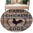 thumbnail image 2 of 8ft Washable Large Round Rug, Chicken Eggs Non-Slip Circle Area Rug for Living Room Dining Room, Farmhouse Animal Brown Wood Grain Indoor Floor Mat for Home Decor, 2 of 9