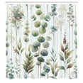 thumbnail image 4 of Ambesonne Green Shower Curtain, Watercolor Look Urban Jungle, 69"Wx84"L, Slate Brown White Khaki, 4 of 4