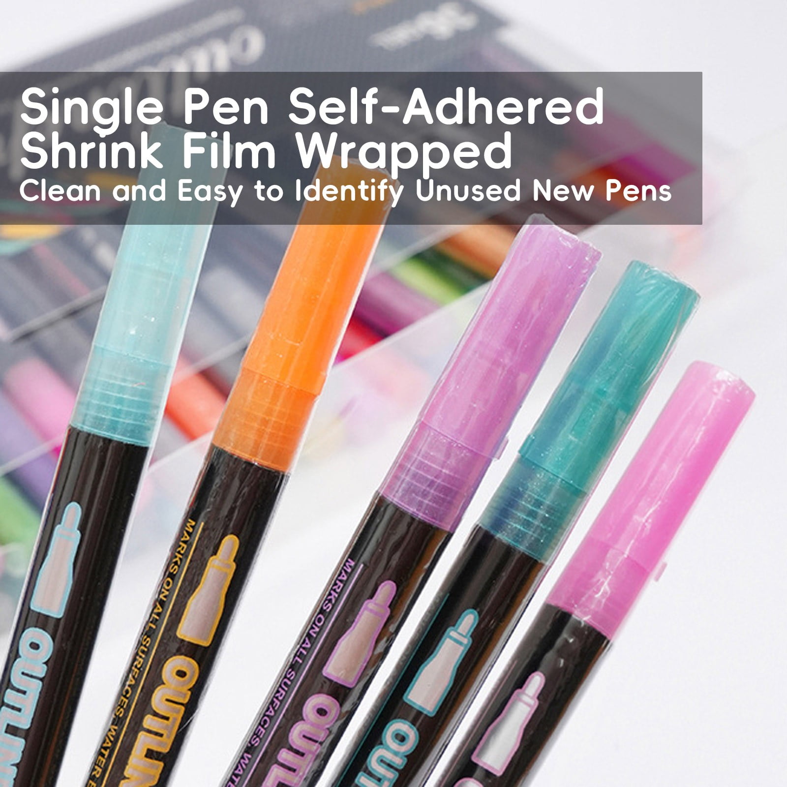 Office Supplies,Double Line Outline Markers 8/48 Colors Squiggles Outline Marker Pen Set Outline Metallic Markers Glitter Writing Drawing Pens For Birthday Greeting Card 10ml