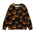 thumbnail image 2 of Odeerbi Toddler Girls Crewneck Sweatshirts Halloween Pullover Sweatshirts 1-12 Years Kids Oversized Sweatshirt Fashion Long Sleeve Pullover Tops Black-2, 2 of 8