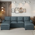 thumbnail image 5 of Walsunny Sectional Sofa couches set Oversized U Shaped Sleeper bed Couch with Double Chaise 4-Seat Cloud Couch for Living Room Home Apartment Dark Gray, 5 of 13