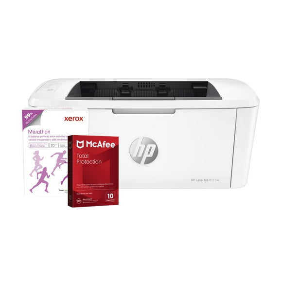 IMPRESORA HP LASERJET M111W + PAPEL XEROX + ANTIVIRUS MCAFEE