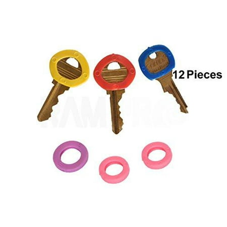 Identifier Key - RAM-PRO 12PC Color Coded Key Identifier Rings Plastic Tags - Key Sleeves Rings in 6 Different Colors…