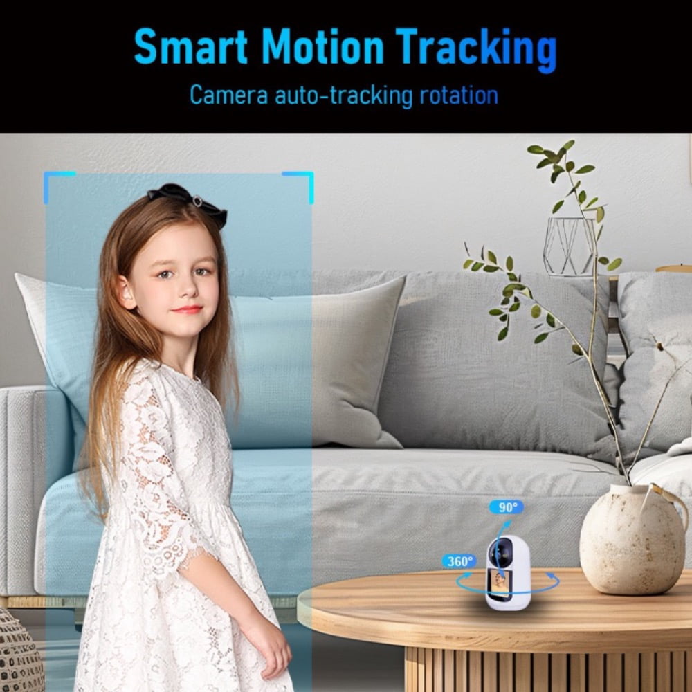 Baby Monitor Smart Screen Camera Pet Camera Indoor Two Way Wireless Security Camera Monitor 1080P Motion Detection, Full Colour Night Vision, Baby/Elderly/Nanny Audio Calling Device Pan Tilt