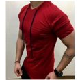 thumbnail image 5 of Mode Homme Slim Fit O Cou Coton Solide Manches Courtes Muscle Tee-Shirt Casual Tops Blouse, 5 of 5