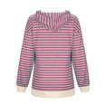 thumbnail image 4 of hxobax Womens Zipper Oversized Hoodies Sweatshirts Striped Colorblock Long Sleeve Hooded Jacket Coat, 4 of 4