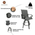 thumbnail image 6 of Mondawe Patio Dining Chair Aluminum Outdoor 360° Swivel Chair Bar Stool w/ Blended Fabric Seat & Backrest (Set of 2), 6 of 8
