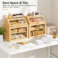 thumbnail image 5 of 2 Pack Bread Box for Kitchen Counter, No Assembly Breadbox Double Layer Bamboo Bread Container with Clear Windows, Large Capacity Kitchen Food Storage Container, 5 of 7