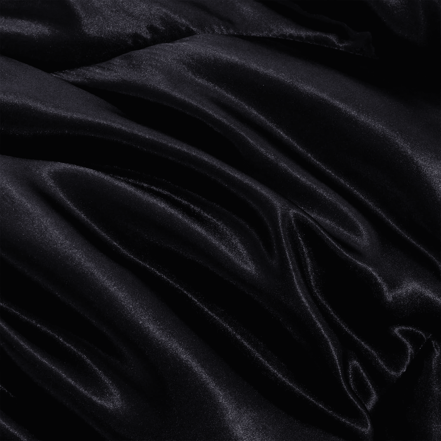 Btargot Satin Silky Soft Luxury Queen Comforter Set Solid Luxury Lightweight Bedding Set Black