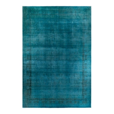 Solo Rugs Overdyed, One-of-a-Kind Hand-Knotted Area Rug - Blue, 12' 3" x 17' 9"