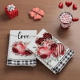 thumbnail image 3 of Plaid Roses Flowers Love Hearts Eucalyptus Leaves Valentine’s Day Kitchen Towels Dish Towels 18x26 Inch Home Kitchen Decorations Hand Towels Set of 2 Drying Dishcloth, 3 of 7