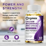 Orgmax Calcium Magnesium Zinc Capsules with Vitamin D3 Supplement - 120 Capsules