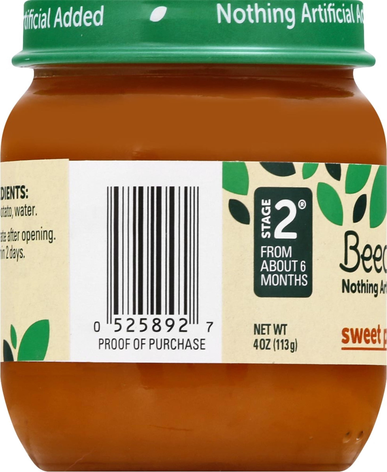 (10 pack) Beech-Nut Stage 2 Baby Food, Sweet Potato, 4 oz Jar