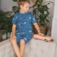 thumbnail image 4 of Fotbe Sharks on White Blue Striped Pijama Estampada de 2 Piezas para Niños – Ropa de Dormir de Manga Corta Cómoda para Niños y Niñas, Camiseta y Shorts de Algodón-Large, 4 of 6