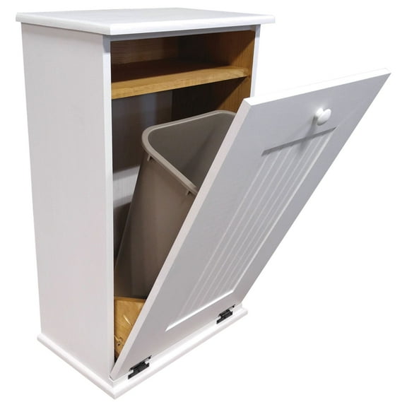Contemporary Home Living 30.25" White Tilt Out Trash Bin