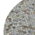 thumbnail image 5 of DecMode 38" x 13" Gray Mother of Pearl Shell Handmade Mosaic Inlay Geometric Coffee Table with Black Metal Legs, 1-Piece, 5 of 14