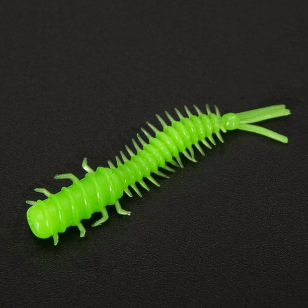 20Pcs Soft Bait Small Paddle Silicone Baits Artificial Flexible Operation  Realistic Convenient Wide Application Fishing Lures Worms Accessory Green