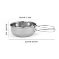 thumbnail image 6 of Stainless Steel Folding Bowl Portable Outdoor Camping Hiking Backpacking BBQ Picnic Travel Food Grade Collapsible Cooking Serving Bowl Dishware, 6 of 7