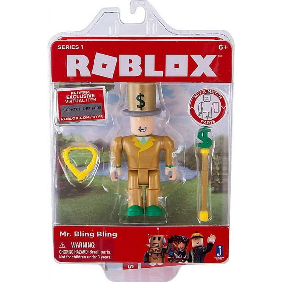 Roblox Action Collection - Mr. Bling Bling Figure Pack, Includes Exclusive Virtual Item