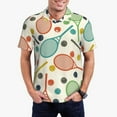 thumbnail image 5 of Yiaed Racket and Tennis BallPrint Men's Short Sleeve Polo Shirt,Golf Polo for Men Three-Button Golf Shirt Athletic Casual Collared T-Shirt- X-Large, 5 of 7