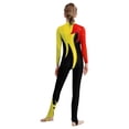 thumbnail image 3 of CHICTRY Filles Enfants Justaucorps Intégral à Manches Longues Scintillant en Strass Combinaison une Pièce Rouge&Jaune 8, 3 of 5