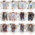thumbnail image 4 of Mujeres sueltas gasa kimono estampado floral media manga abierto frente borlas cárdigan verano playa Abanopi Rojo, 4 of 7