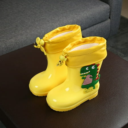 

Cartoon Rain Boots for Kids Medium Top Soft Rain Shoes with Cotton Lining for 1-6 Years Old Waterproof Seamless Antislip New