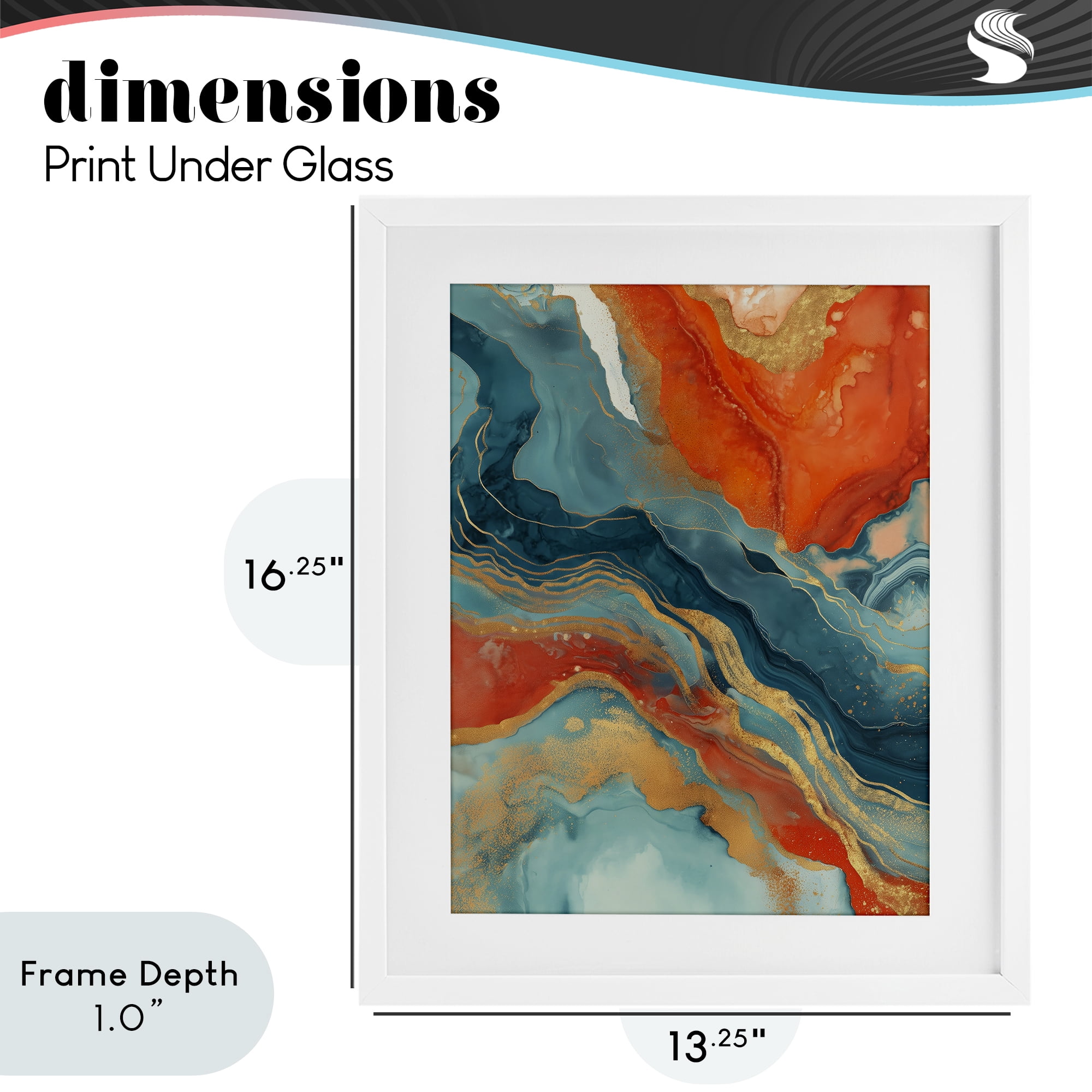 Stupell Industries Vibrant Fusion Movement White Framed Print Under Glass, design by Svetlana Aleynikova