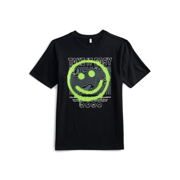 Wonder Nation, Boys' & Big Boys' Take It Easy Graphic Tee with Short Sleeves, Sizes 4-18